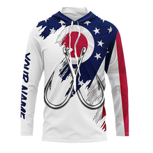 Load image into Gallery viewer, Ohio flag OH Fishing Fish Hook UV protection custom long sleeve Patriotic fishing apparel NQS8274