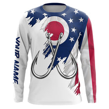 Load image into Gallery viewer, Ohio flag OH Fishing Fish Hook UV protection custom long sleeve Patriotic fishing apparel NQS8274