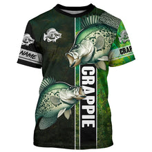 Load image into Gallery viewer, Crappie fishing green shirt Custom name Long Sleeve Fishing Shirts, fishing gifts for men, women, kid NQS4141