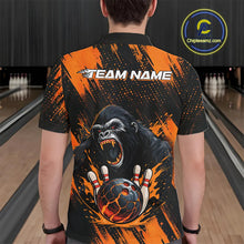 Load image into Gallery viewer, Black and Orange pattern Angry Gorilla Bowling shirts For Men Custom Gorilla Team Bowling Jerseys NQS11278