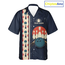 Load image into Gallery viewer, Custom Red, white and blue Eagle Retro Bowling Hawaiian Shirt, Bowling Team button-up shirt NQS11666