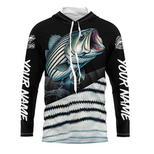 Load image into Gallery viewer, Personalized striped bass scales Fishing jerseys, striper Custom Long Sleeve Performance Fishing Shirt NQS4947