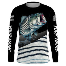 Load image into Gallery viewer, Personalized striped bass scales Fishing jerseys, striper Custom Long Sleeve Performance Fishing Shirt NQS4947