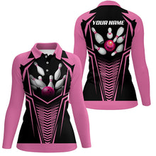 Load image into Gallery viewer, personalized bowling shirt for women – custom name design side view