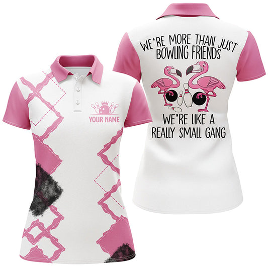 Custom Pink bowling shirt for women – personalized team jersey front view