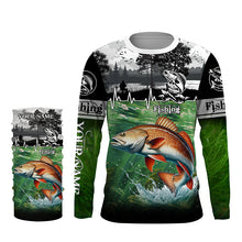 Load image into Gallery viewer, Redfish puppy drum Fishing UV protection Custom name long sleeves fishing shirt for men, women, Kid NQS2651