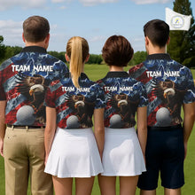 Load image into Gallery viewer, American Flag Eagle Lightning Thunder Golf Polo Shirts For Women Custom Patriotic Golf Team Jerseys NQS11503