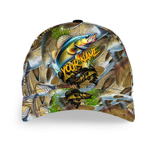 Load image into Gallery viewer, Walleye fishing yellow scale Custom fishing hat Unisex Fishing Baseball Angler hat cap NQS7494