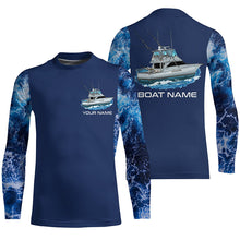 Load image into Gallery viewer, Blue ocean deep fishing charters Custom Fishing Boat name sun protection long sleeve Fishing Shirts NQS6169