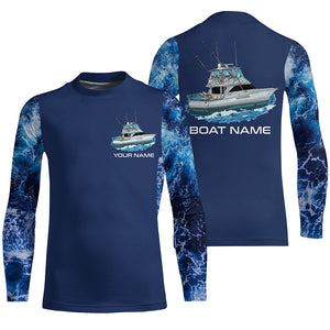 Blue ocean deep fishing charters Custom Fishing Boat name sun protection long sleeve Fishing Shirts NQS6169