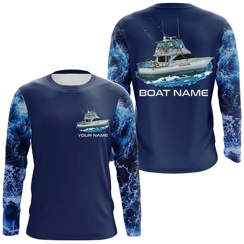 Blue ocean deep fishing charters Custom Fishing Boat name sun protection long sleeve Fishing Shirts NQS6169