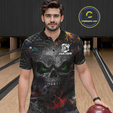Load image into Gallery viewer, Colorful Skull bowling jerseys Bowling Shirts for Men Custom Bowling Team shirts for bowlers NQS11293