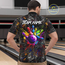 Load image into Gallery viewer, Colorful Skull bowling jerseys Bowling Shirts for Men Custom Bowling Team shirts for bowlers NQS11293