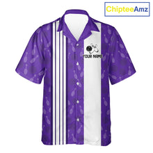 Load image into Gallery viewer, Funny Retro Hawaiian bowling shirts Custom That's some bowshit bowling button up shirts | Purple NQS11510