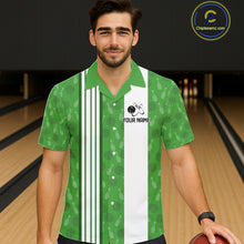 Load image into Gallery viewer, Funny Retro Hawaiian bowling shirts Custom That's some bowshit bowling button up shirts | Green NQS11511
