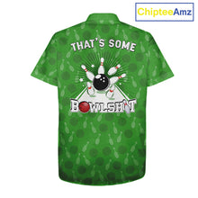 Load image into Gallery viewer, Funny Retro Hawaiian bowling shirts Custom That's some bowshit bowling button up shirts | Green NQS11511