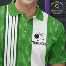 Load image into Gallery viewer, Custom Retro Bowling Team Shirts For Men That's some bowshit Funny Bowling Pattern Jerseys | Green NQS11511