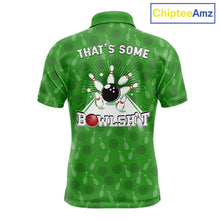 Load image into Gallery viewer, Custom Retro Bowling Team Shirts For Men That's some bowshit Funny Bowling Pattern Jerseys | Green NQS11511