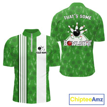 Load image into Gallery viewer, Custom Retro Bowling Team Shirts For Men That's some bowshit Funny Bowling Pattern Jerseys | Green NQS11511