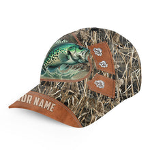 Load image into Gallery viewer, Crappie fishing camo hats for men, women custom name baseball Crappie fishing hat, gift for fisherman NQS7667