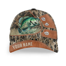 Load image into Gallery viewer, Crappie fishing camo hats for men, women custom name baseball Crappie fishing hat, gift for fisherman NQS7667