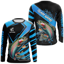 Load image into Gallery viewer, Black and Blue Rainbow Trout fishing custom fishing team jerseys, sport fishing shirts NQS8511