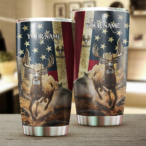 1PC American Deer Hunting games Customize name Stainless Steel Tumbler Cup - Personalized Hunting gift NQS1022