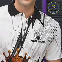Load image into Gallery viewer, Black and White Tiger Bowling polo, 1/4 zip Shirts for Men Custom Tiger Bowling Team jerseys NQS11298