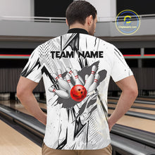 Load image into Gallery viewer, Black and White Tiger Bowling polo, 1/4 zip Shirts for Men Custom Tiger Bowling Team jerseys NQS11298