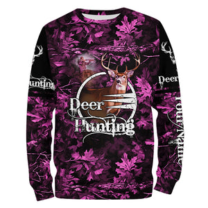 Deer hunting pink camo Custom Name  3D Full Printing hunting shirts, hunting apparel for deer hunter NQS1858