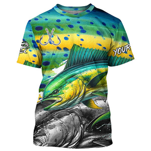 Mahi Mahi (Dorado) Fishing scales custom UV protection long sleeves fishing shirts for Men, Women NQS7882