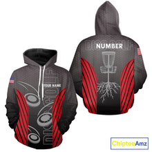 Load image into Gallery viewer, Disc golf t-shirts, polos, hoodies for men, women custom name, number camo disc golf jerseys | Red NQS11304