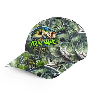 Largemouth bass fishing green scales Custom fishing hats for fishermen Baseball Angler hat cap NQS2870