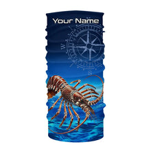 Load image into Gallery viewer, Personalized Florida Spiny Lobster Blue Performance Fishing Shirt, compass Lobster tournament Shirts NQS9735