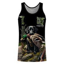 Load image into Gallery viewer, Black Labrador Retriever Duck Hunting Waterfowl green camo Shirts, Personalized Duck Hunting shirts NQS632