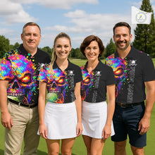 Load image into Gallery viewer, Colorful Skull Golf jerseys Black Golf polo shirts For Men Custom Team mens golf clothes NQS11318