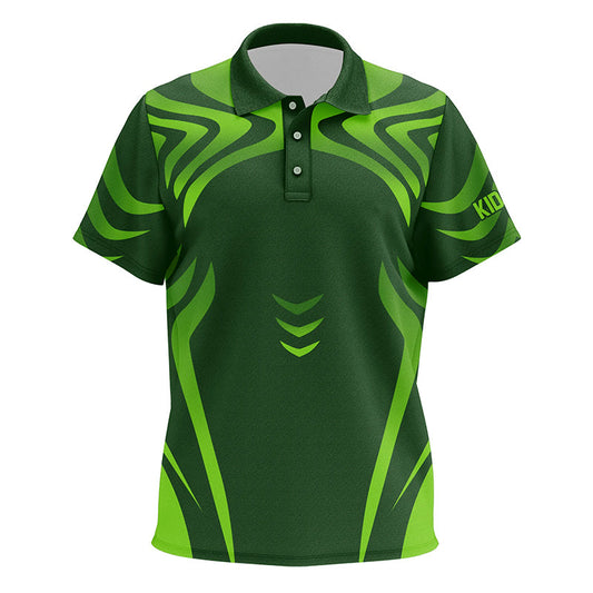 Green gradient Kid golf polos shirts custom golf clothes for Kid, personalized golf gifts for children NQS8338