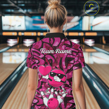 Load image into Gallery viewer, Funny Bowling heart pink graffiti pattern Valentine Women Bowling Shirt Custom Couple Bowling Outfits NQS11322