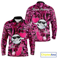 Load image into Gallery viewer, Funny Golf ball heart pink graffiti pattern Valentine Golf polo shirt for men Custom Couple Outfits NQS11323