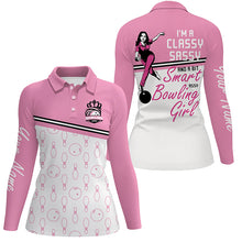 Load image into Gallery viewer, pink personalized bowling shirt for women – custom name design side view