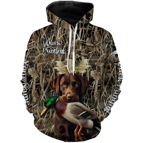 Duck Hunting dog Labrador Retriever Camo Waterfowl Custom Name 3D hunting shirts NQS745