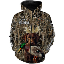 Load image into Gallery viewer, Duck Hunting dog Labrador Retriever Camo Waterfowl Custom Name 3D hunting shirts NQS745