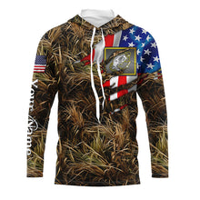 Load image into Gallery viewer, Bass fishing camo American flag patriotic custom Long Sleeve Fishing tournament shirts NQS2134