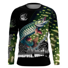 Load image into Gallery viewer, Musky Muskellunge fishing scales Custom name performance anti UV long sleeve fishing shirts jerseys NQS3665