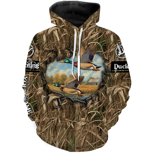 Duck hunt camouflage Customize Name 3D All Over Printed duck hunting Shirts NQS1053