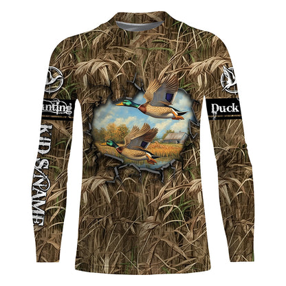 Duck hunt camouflage Customize Name 3D All Over Printed duck hunting Shirts NQS1053