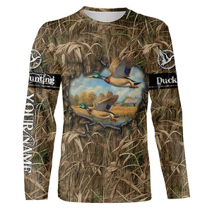 Duck hunt camouflage Customize Name 3D All Over Printed duck hunting Shirts NQS1053