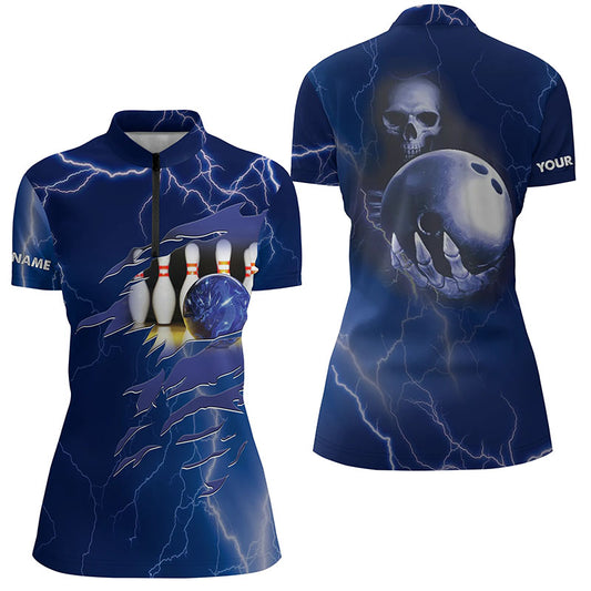 Custom bowling shirt for women – personalized team jersey front view