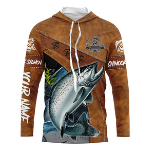 Chinook salmon fishing UV protection custom name fishing shirts, performance shirt for men, women, kid NQS6231