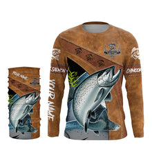 Load image into Gallery viewer, Chinook salmon fishing UV protection custom name fishing shirts, performance shirt for men, women, kid NQS6231